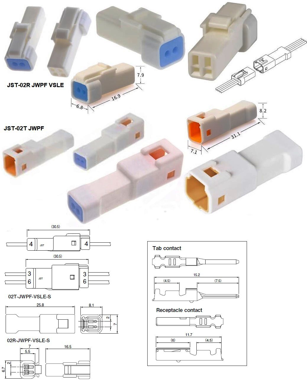 Conector 02R JWPF VSLE S 02T 2 Pin